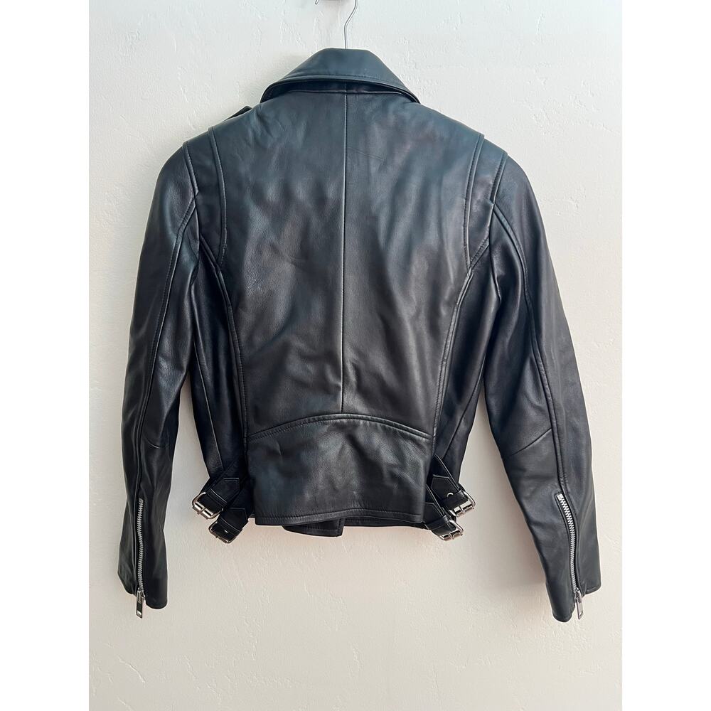 Walter Baker Liz Black w/ Silver Accents Leather Crop Moto Jacket Size: Small - Picture 4 of 6